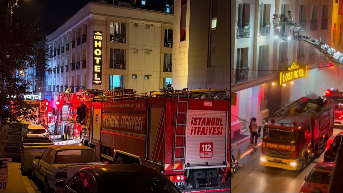 Esenyurt'taki otelde çıkan yangın korku dolu anlara sahne oldu