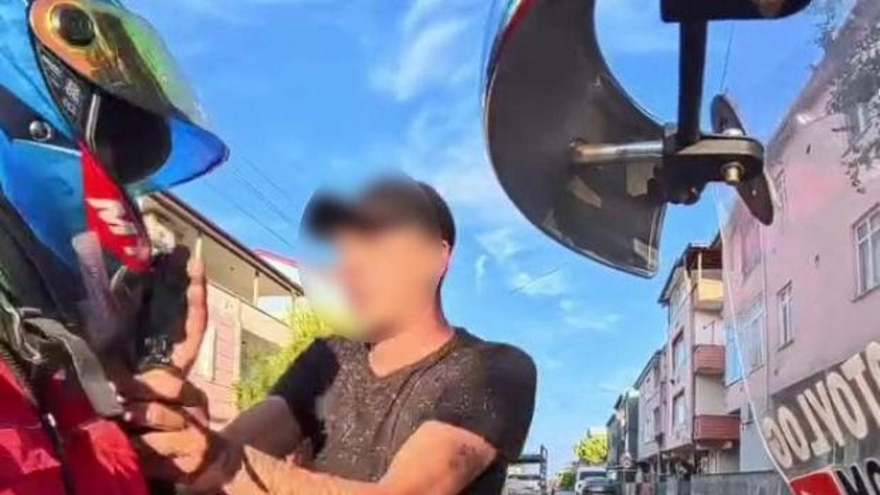 Kocaeli'de trafikte dehşet: Motokuryeye 'Seni gebertirim' diyerek saldırdı