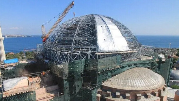Ayasofya'nın kubbesi ilk kez gözler önüne serilecek: Tarihi restorasyonda kritik aşama