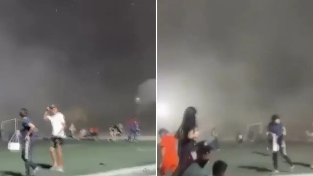 Meksika'da El Arenal Stadyumu'nu fırtına vurdu: Oyuncular ve taraftarlar zor anlar yaşadı