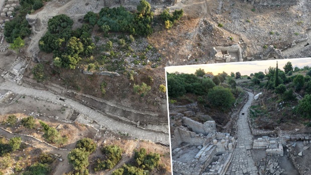 Aspendos Antik Kenti'nde tarihi keşif: 2 bin yıllık Tiyatro Caddesi gün yüzüne çıkarıldı