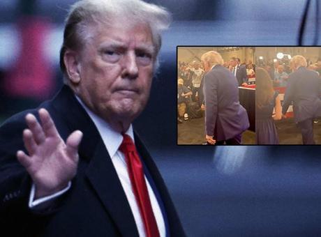 Trump'ın mitingdeki görüntüsü sosyal medyayı sardı: Takım elbisesinin altındaki gizemli çıkıntı merak konusu oldu