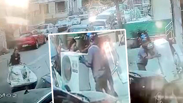 Avcılar'da iş yeri önünden klima motoru çalan hırsızlar kamerada: 2 kişi tutuklandı, 1'i aranıyor