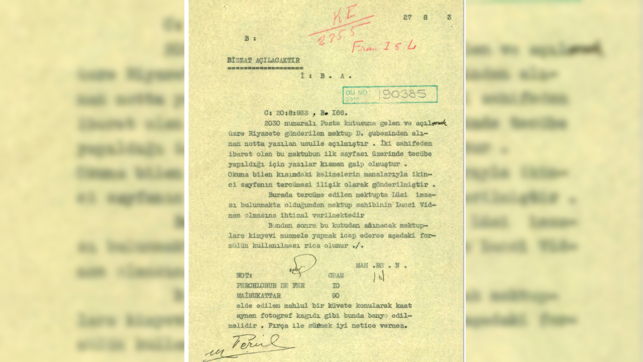 MİT, 91 Yıllık İstihbarat Belgesini Gün Yüzüne Çıkardı: Dönemin 'Gizli Mektup Açma' Formülü Ortaya Çıktı