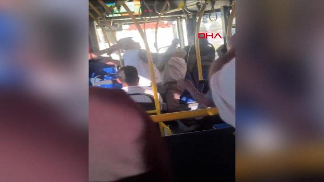 Malatya'da özel halk otobüsünde yolcular birbirine girdi