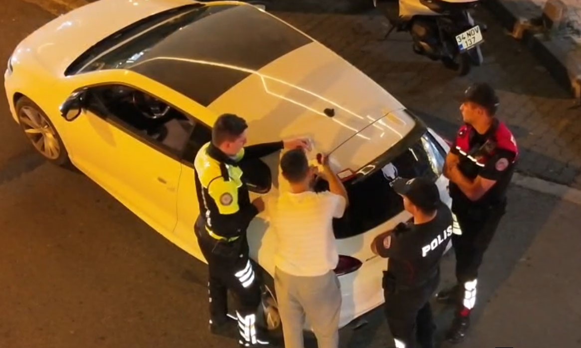 Başakşehir'de drone destekli gürültü denetimi: 3 araç trafikten men edildi