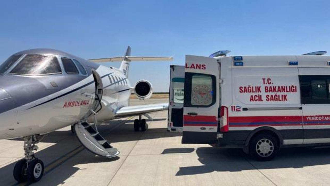 Mardin'de 14 günlük bebek için ambulans uçak havalandı