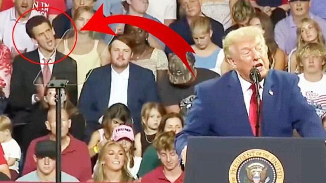 Trump'ın İran çıkışı sırasında arkasındaki kişinin taklidi viral oldu