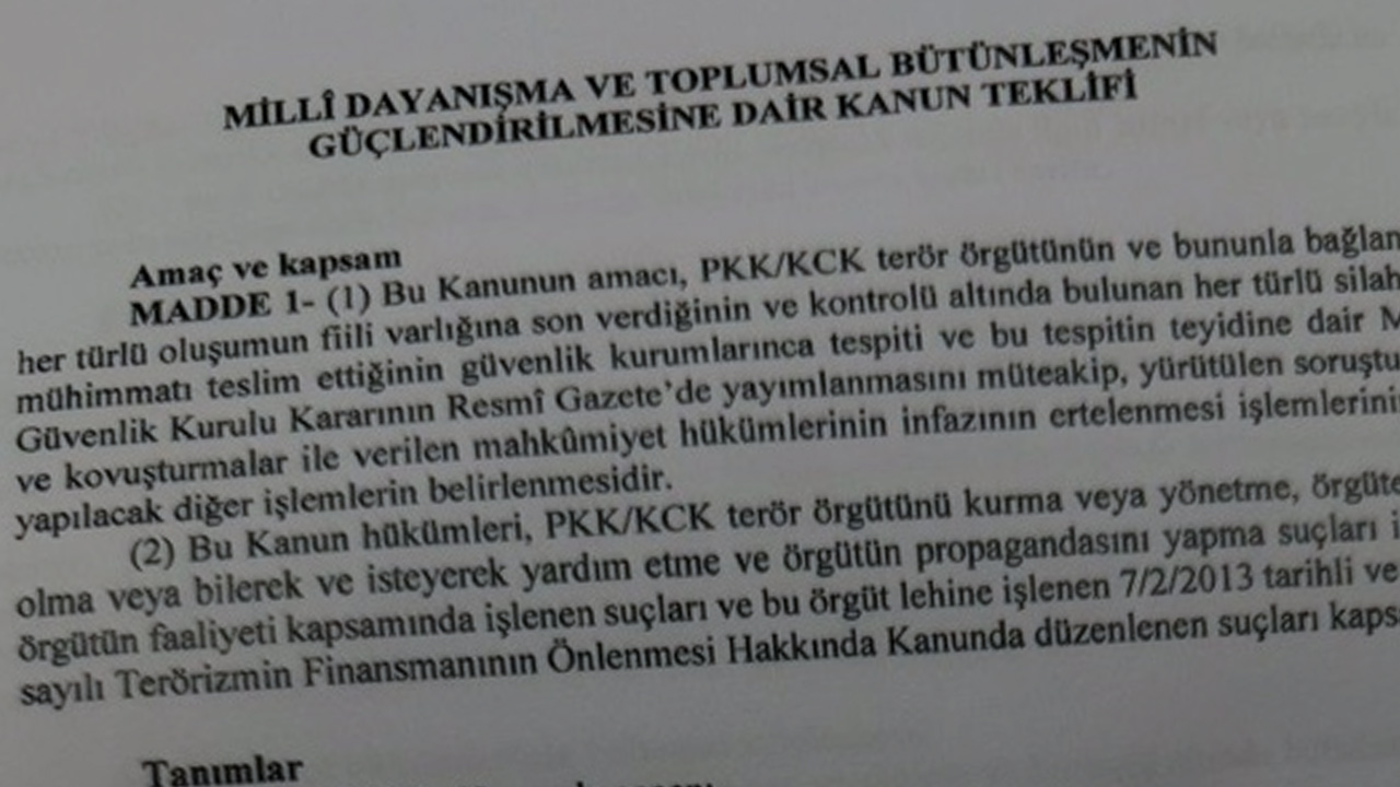 Terörsüz Türkiye sürecinin çerçeve yasası Adalet Komisyonu'ndan geçti: İşte 12 maddelik tasarının detayları