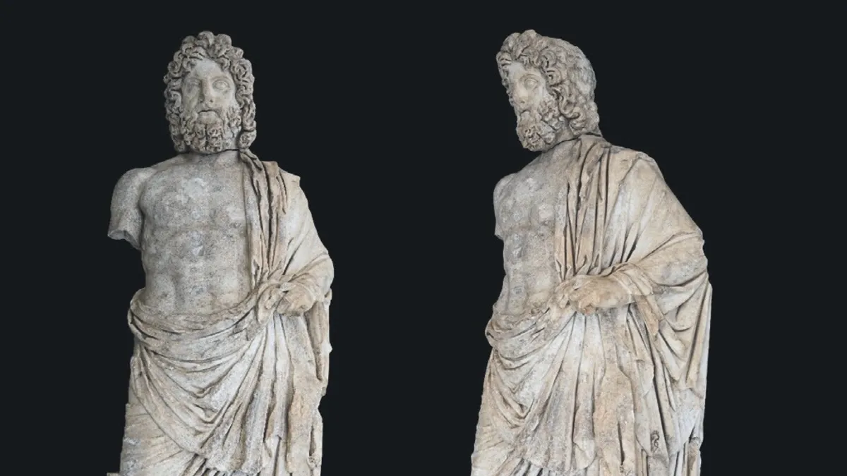 Aspendos Antik Kenti'nde 1800 yıllık mermer heykel grubu bulundu