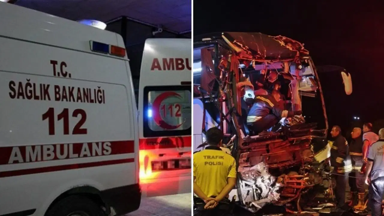 Gaziantep Nurdağı'nda yolcu otobüsü TIR'a çarptı: 2 ölü, 22 yaralı