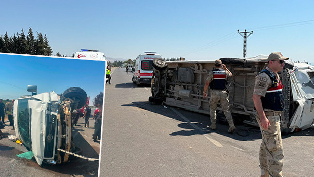 Hatay'da tarım işçilerini taşıyan minibüs devrildi: Lastik patlaması 5 kişiyi yaraladı