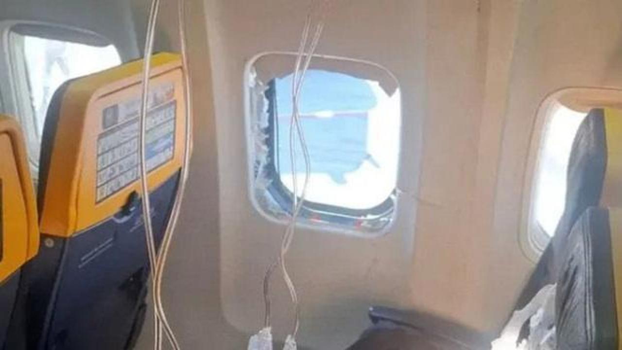 Ryanair uçağında dehşet: Motor pervanesi kopunca yolcunun başı pencereden dışarı çıktı