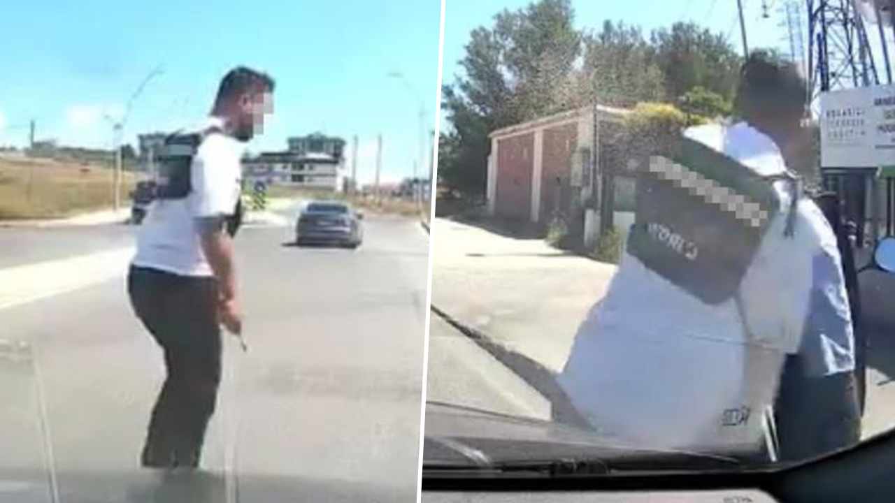 Trafikte telefon uyarısı yapan sürücüye tornavidalı saldırı