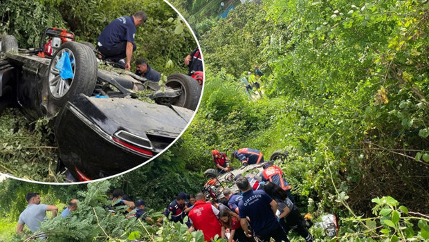 Giresun'da otomobil fındık bahçesine yuvarlandı: 2 ölü, 3 yaralı