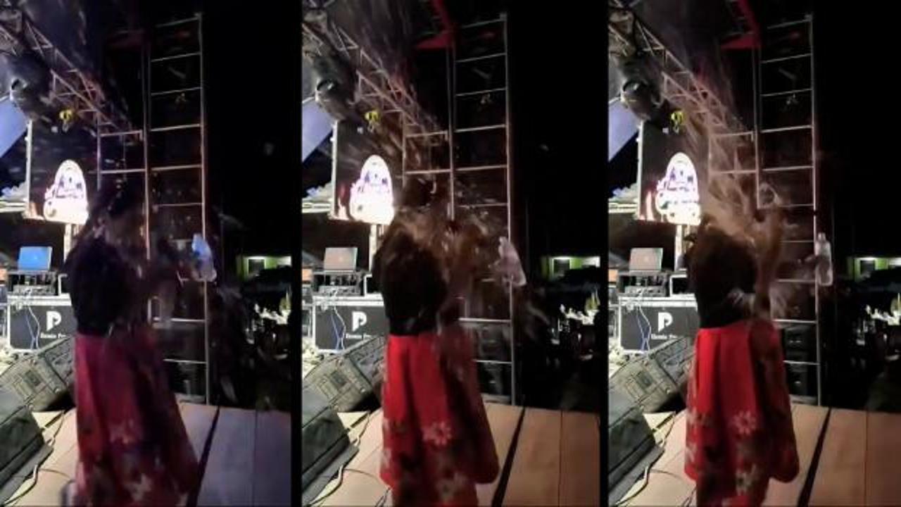 Peru'da festival dehşeti: Sahne üzerinde şarkıcının yüzünde cam şişe patladı