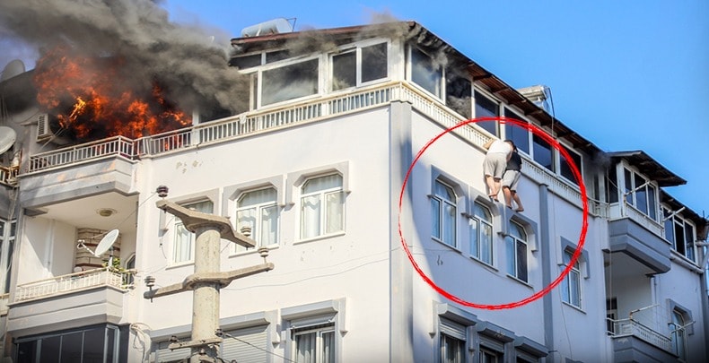 Alevlere 3, zemine 10 metre kala kurtarıldılar! İtfaiye son anda yetişti