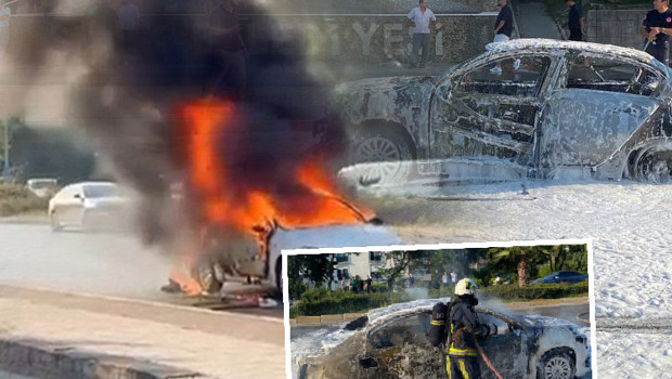 Antalya'da LPG'li otomobil alev alev yandı: 4 kişi yaralı
