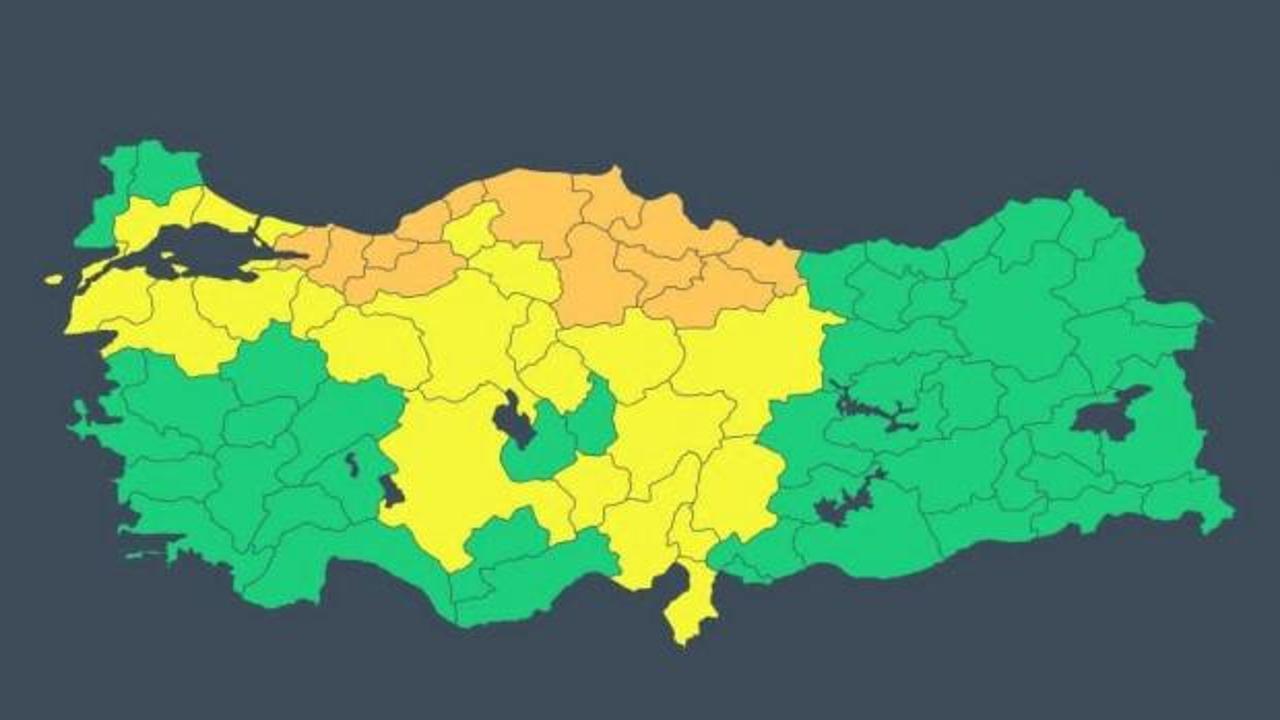 AFAD'dan 35 İl İçin Meteorolojik Uyarı: 13 İle Turuncu, 22 İle Sarı Alarm