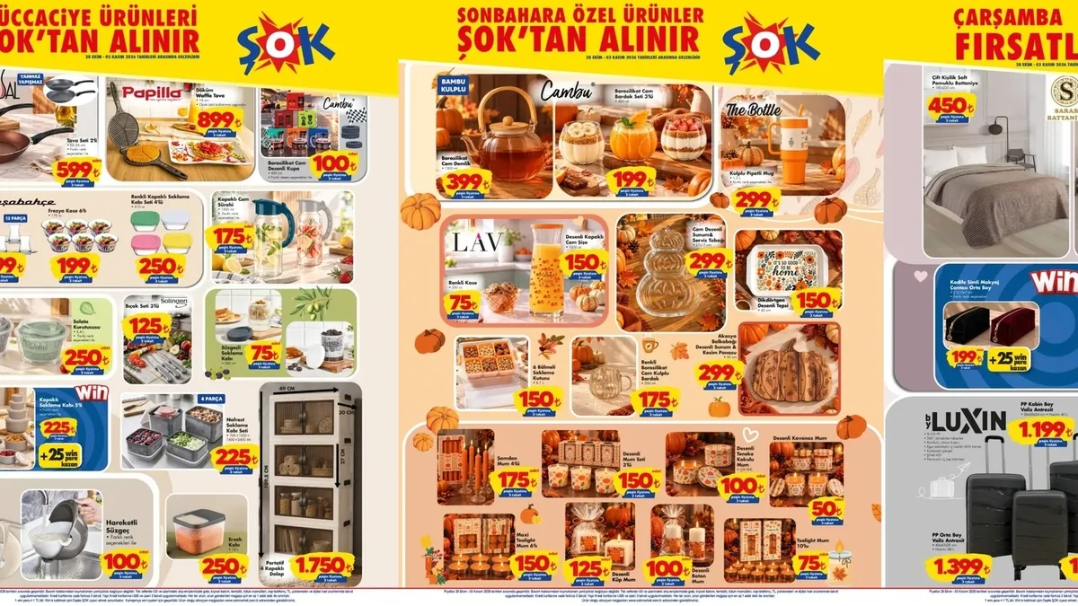 ŞOK aktüel katalog 28 Ekim-3 Kasım 2026: Bu hafta ŞOK'ta neler var?