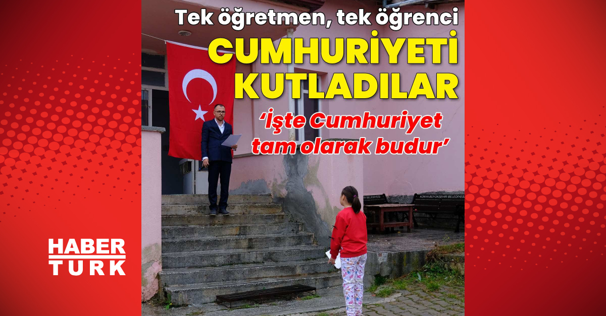 Tek öğrenci, tek öğretmen. . . Birlikte Cumhuriyeti kutladılar